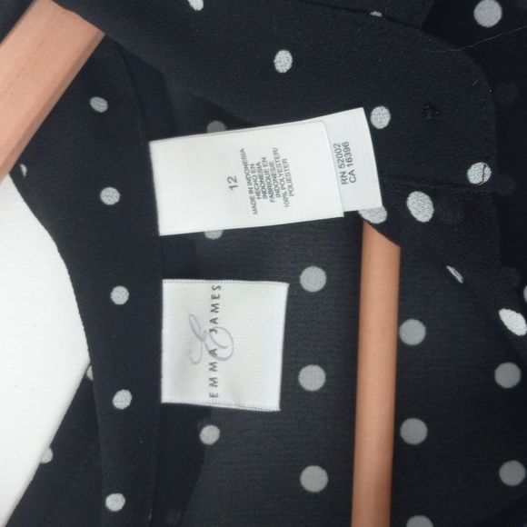 Emma James Black Polka Dot Shirt - Picture 2 of 4